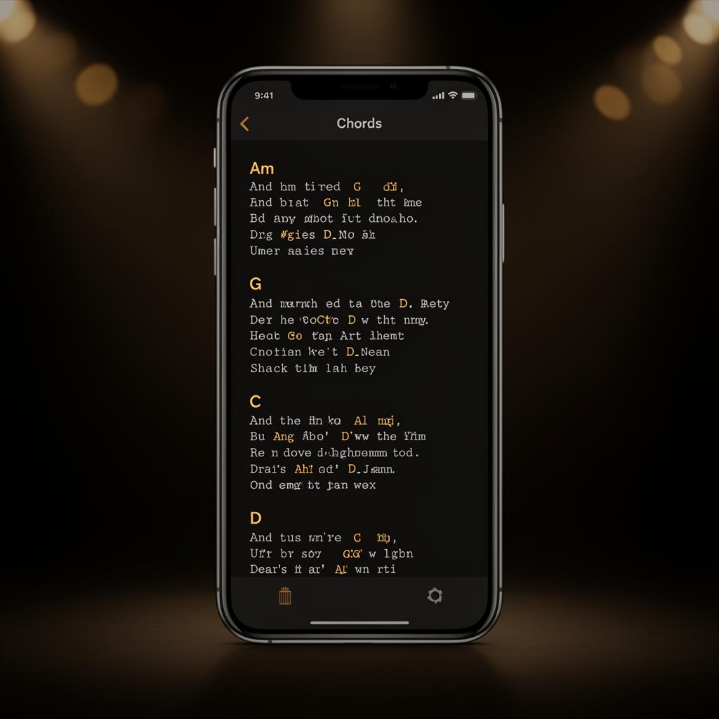 Tela do app PizoN Play mostrando cifras e letras de música
